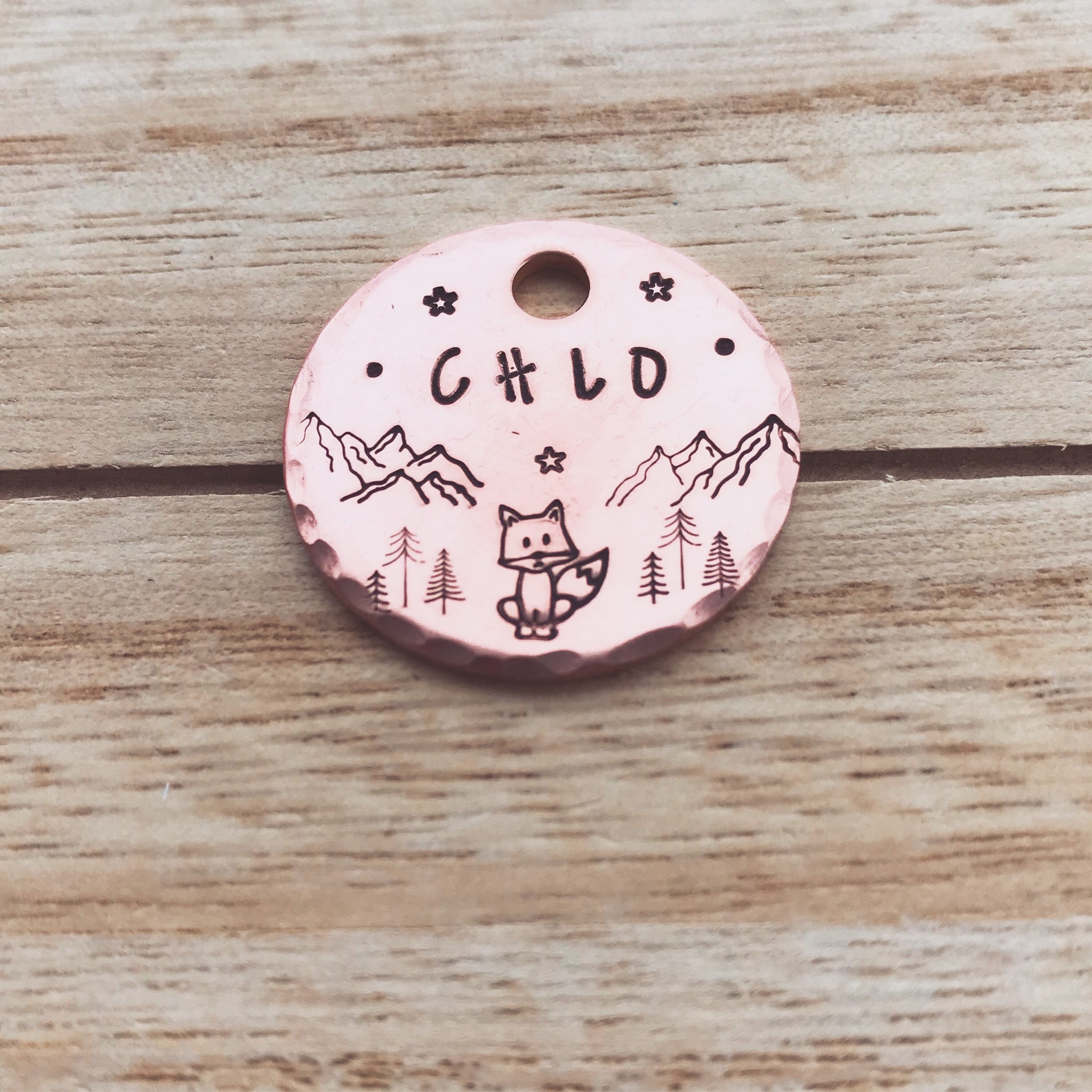 Night Fox- Kitty Tag - Copper Paws Dog Tags