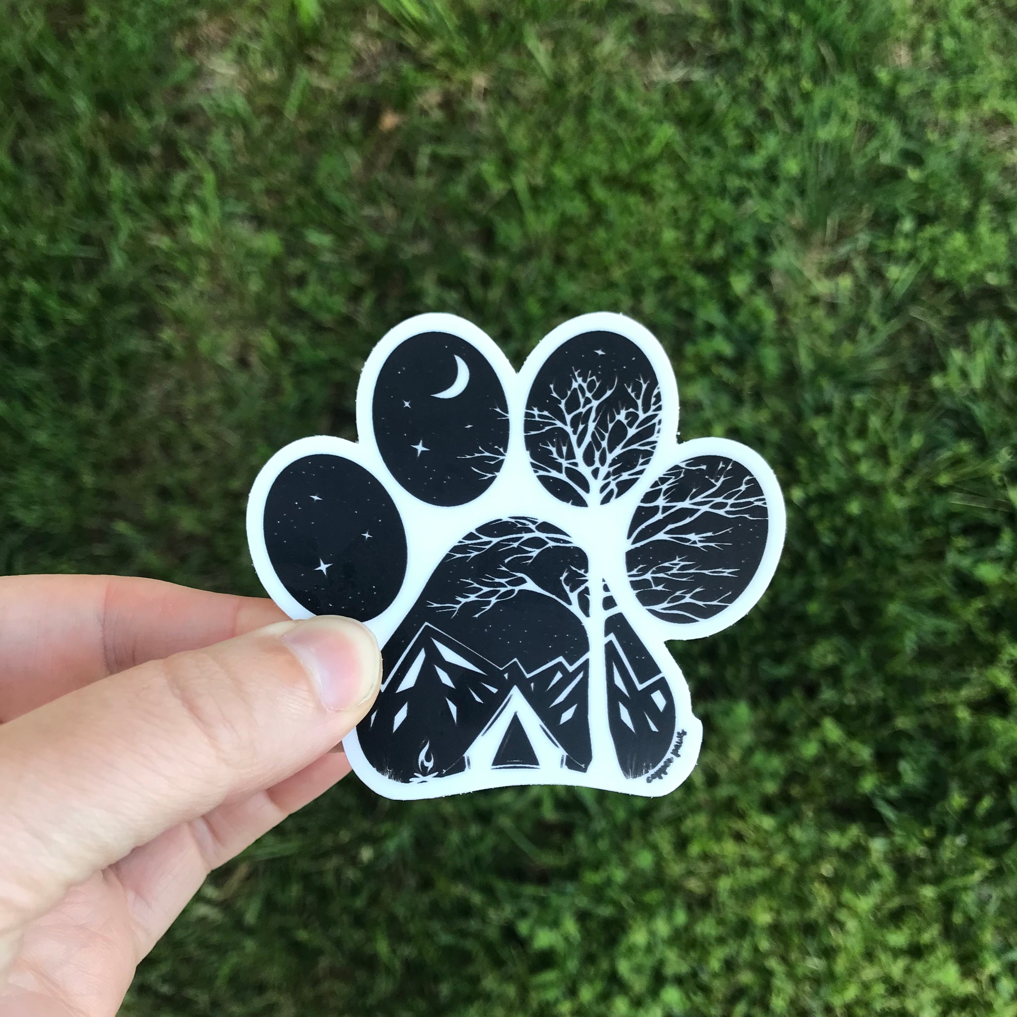 Camp Paw Sticker - Copper Paws